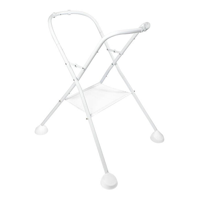 alt="Support baignoire bébé Camélé’O Béaba vue complète structure métal blanche" 1