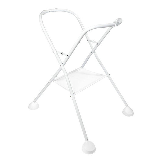 alt="Support baignoire bébé Camélé’O Béaba vue complète structure métal blanche" 1