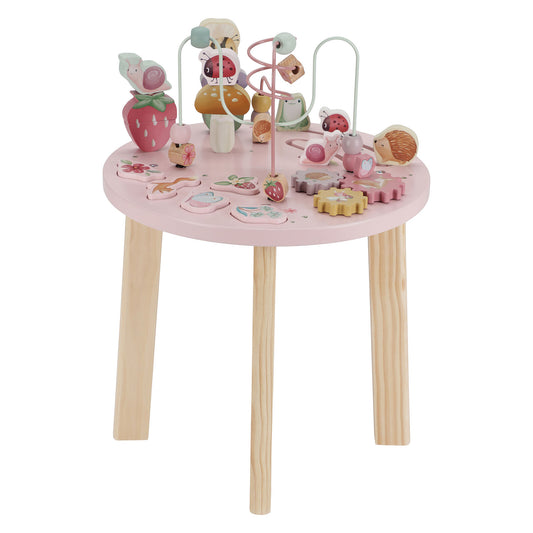 ALT : Table d’activités Little Dutch Fairy Garden rose avec jouets en bois