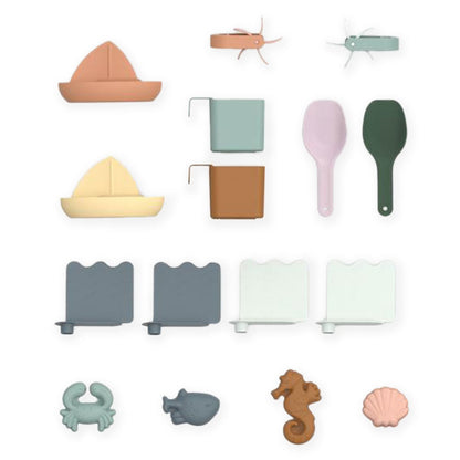 Figurines animaux marins (crabe, baleine, hippocampe, coquillage) – Liewood