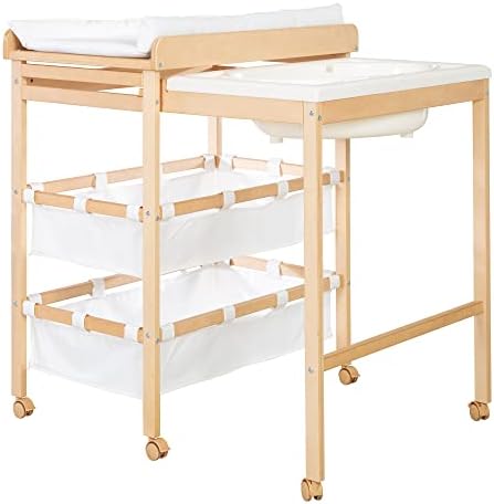 alt="Table à langer roba Baby Pool 2en1 avec baignoire coulissante bois naturel" 1