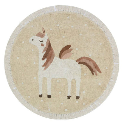 Tapis enfant rond Faye licorne Tapis Petit 130 cm