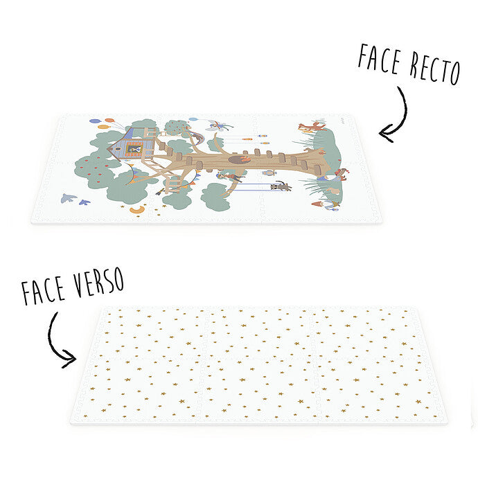 Tapis de jeux Play and Go Tiloo treehouse reversible enfant