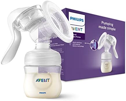 Philips Avent Tire-lait manuel sans BPA, portable et léger, coussin en silicone souple adaptatif de taille unique (Modèle SCF430/01)|B0BCX3BV8W
