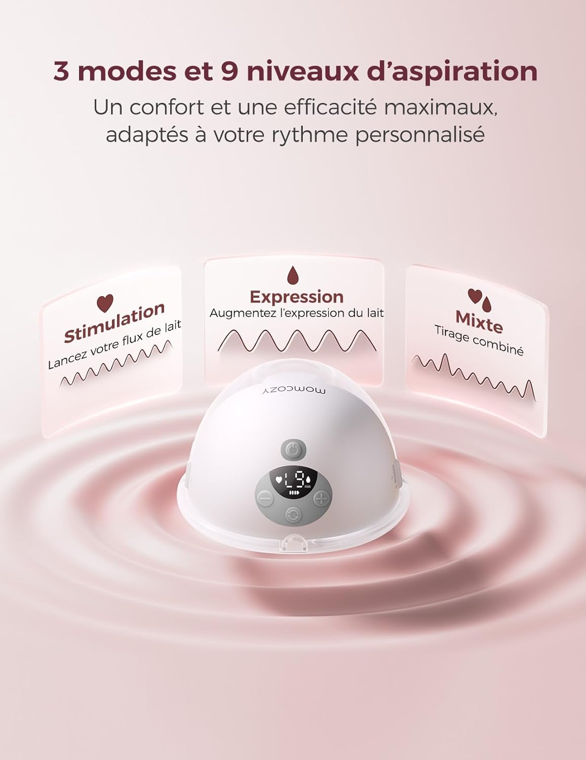 MumFlow tire-lait portable 9 niveaux d’intensité