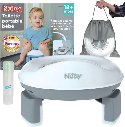 Toilette portable enfant Nuby On The Go avec protection anti éclaboussures
