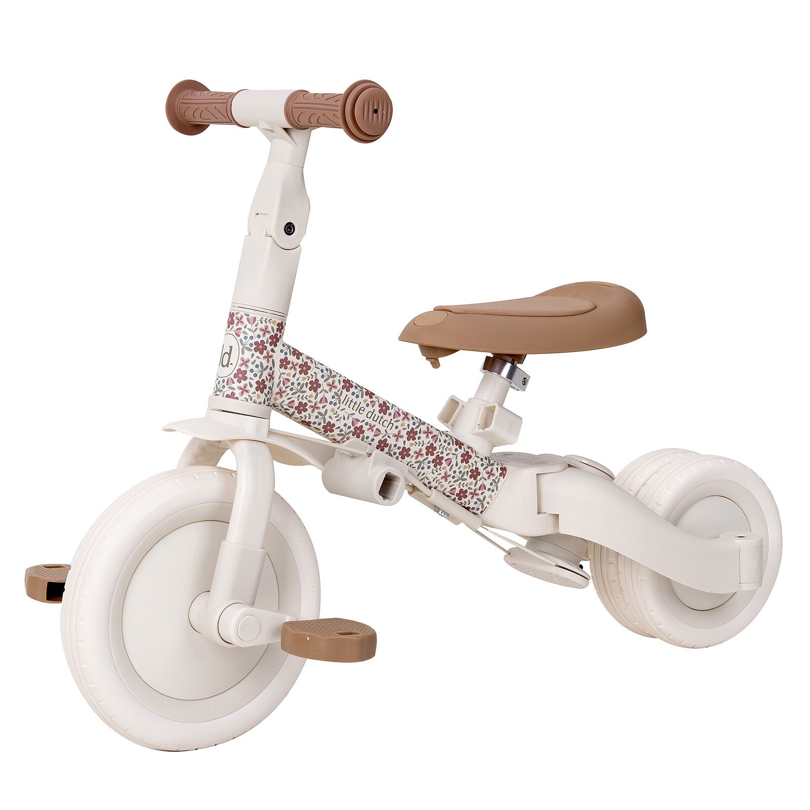 Détail du siège et du guidon du tricycle Little Dutch Off White