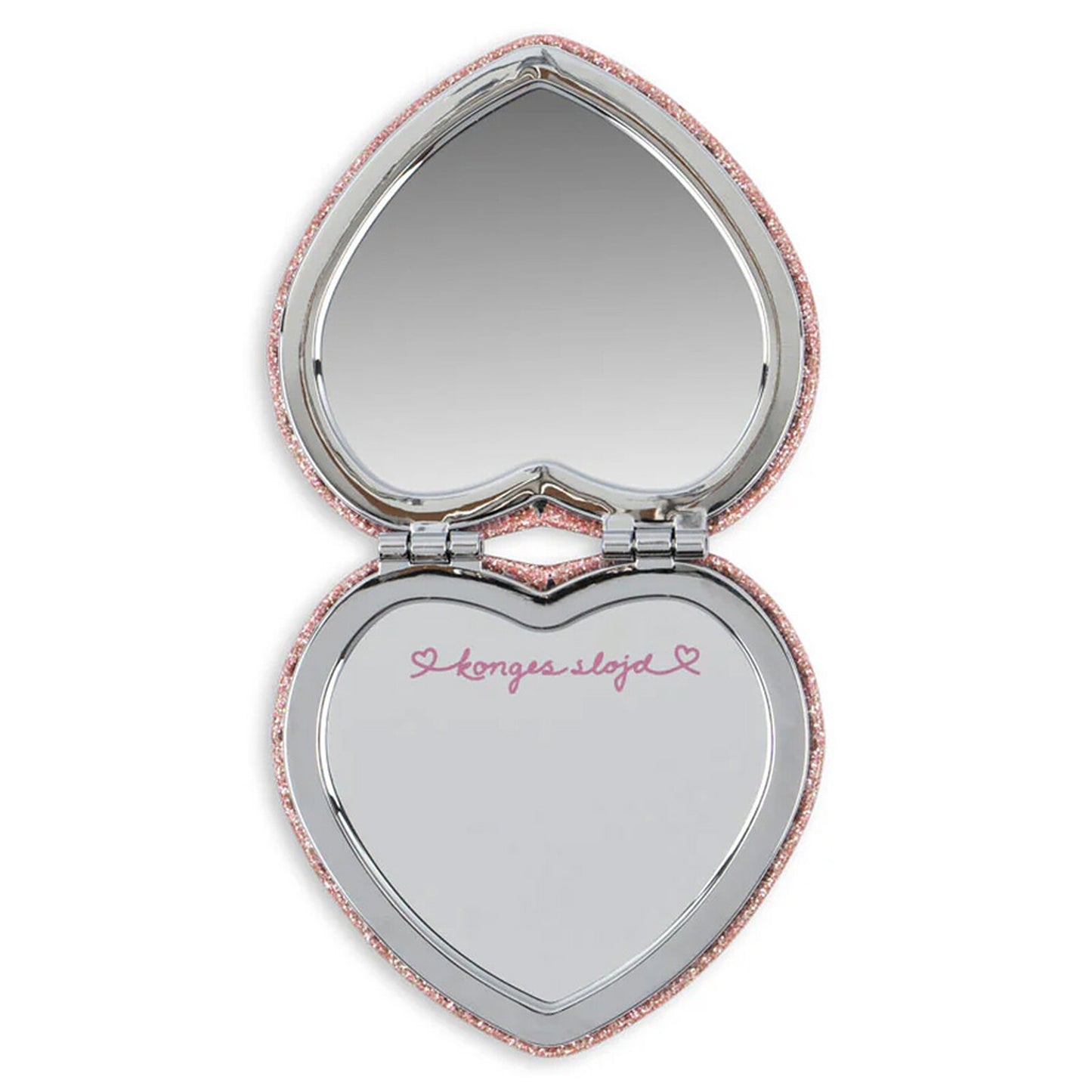 trousse de soins enfant Konges Slojd glitter rose avec miroir en forme de coeur