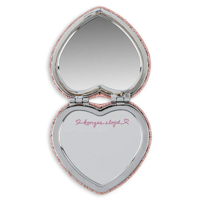 trousse de soins enfant Konges Slojd glitter rose avec miroir en forme de coeur