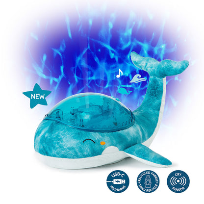 Veilleuse enfant baleine Tranquil Whale Blue effet vagues pour rituel du coucher
