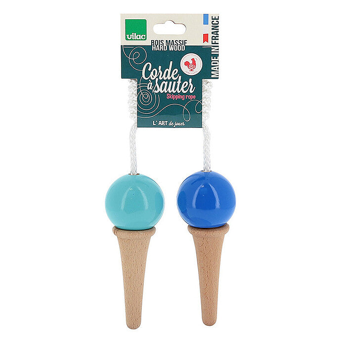Corde à sauter Glace Bi-goût Bleue Vilac pour enfants, idéale pour développer la coordination et la motricité